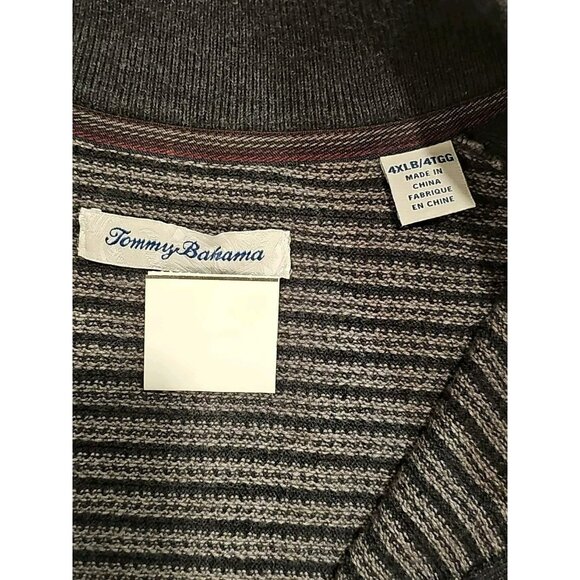 Tommy Bahama Seaport Half-Zip Sweater Men's 4XL Gray Preppy Academia University - Picture 3 of 7
